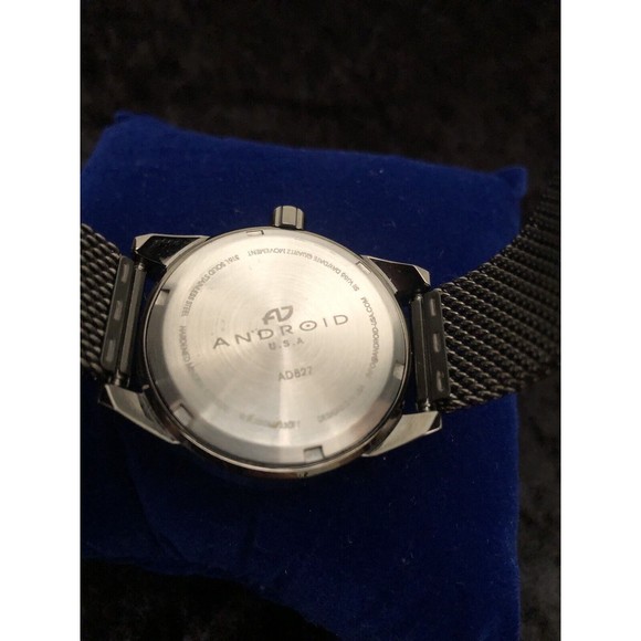 Android Men's 48mm Dark Silver Tone Black MOP Dial Watch Automatic SII VJ55 - Picture 6 of 14